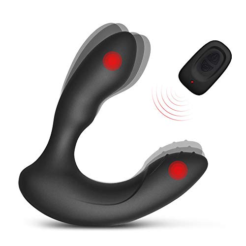 Prostate Vibrators Massager, Super Soft Silicone Anal Vibrators Sex Toys, Waterproof Anal Vibrator Anal Plug Massager with 11 + 11 Vibration Modes, Remote Control for Men