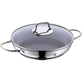 WMF Devil Natural &ndash; Non-Stick Roasting Pan 26 cm with Glass Lid, Stainless Steel and Ceramic Mienral Non-Stick Coating for Al