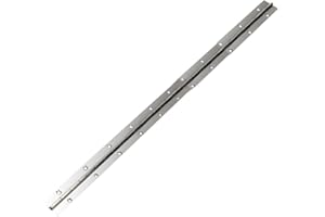 Hoopever Heavy Duty Stainless Steel Chrome Continuous Piano Hinge, 600mm x 38mm x 1mm, 270° Open, 24 Pre-Drilled Holes, Silver
