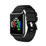 ZYWTZ Bluetooth Smart Watch, IP67 wasserdicht, 1,22 Zoll großer IPS-Bildschirm, Gesundheit/Herzfrequenz/Blutdruck/Schlaf/Datenanalyse, Kompatibles IOS, Android,Black