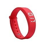 Funnyrunstore W5S Smart Band LED-Display Schlaf Monitor Schrittzähler Armband Vibration Wecker Wasserdicht Sport Armband (stil: rot)