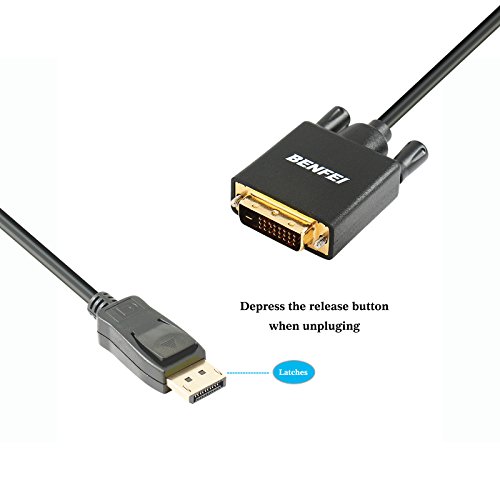 benfei DP (DisplayPort) zu DVI Kabel, 6 Füße Stecker auf Stecker vergoldet Kordel für Laptop (Lenovo, Dell, HP, Asus und andere Marke) - 3