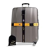 QUALITÄT - Durch die hochwertige Verarbeitung sind unsere Gepäckgurte absolut reißfest, waschbar und mehrfach verwendbar. Der treue Reisebegleiter eignet sich ebenfalls auch für andere Gepäckgegenstände.