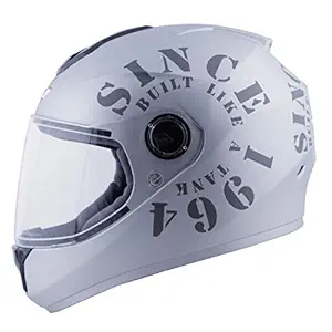 Steelbird SBH-11 ABS Shell Zoom Tank Full Face Helmet with Clear Visor , ISI Certified (Matt Silver Grey, Large 600 mm)