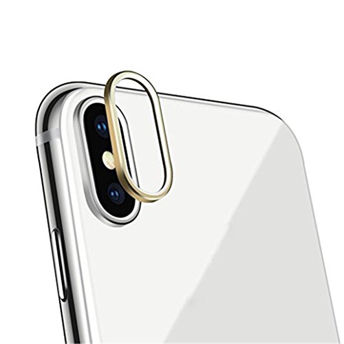 Preisvergleich Produktbild Upxiang Gehärtetes Kameraobjektiv Glasschutzfolie, Für iPhone X 9H Zurück Kameraalinse gehärtete Glas Film 3D Schutzhülle (Gold)