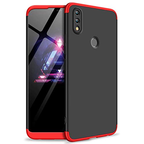 Sajni creations Plastic 3 in 1 Double Dip Back Cover for Honor 8X (Black Red)