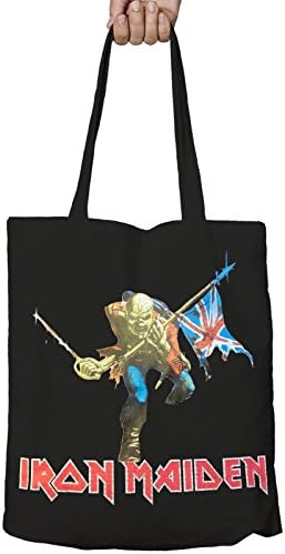 Iron Maiden Tote Bag The Trooper Band Logo Zip Top Official Black One Size