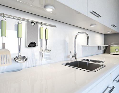 iDOO 5KG/1gramm hohe präzise Digitale Küchenwaage mit Tara-Funktion, Edelstahloberfläche, Beleuchtetes LCD-Display, Inkl. Batterie. - 5