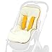 Reversible Pushchair Liner / pram INSERT & matching strap harness covers Universa setl (yellow / cream)