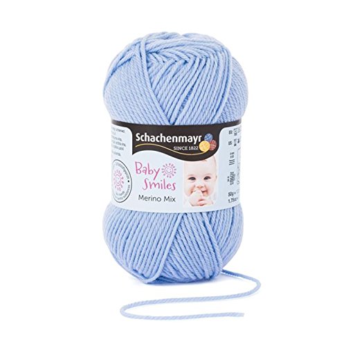 Schachenmayr 9807561-01054 Handstrickgarn, Wolle, hellblau, 14 x 7 x 6,5 cm