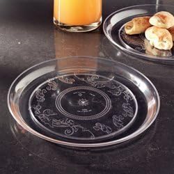 12" ROUND ELEGANT CLEAR DELI MATE PLASTIC PLATTER TRAYS 25CS by YOSHIWARE