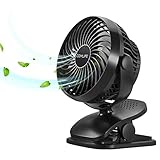 COMLIFE Tischventilator 5200mAh Batteriebetrieben USB Ventilator Aroma Diffuser Funktion Tragbarer Clip Fan 4 Geschwindigkeiten Wiederaufladbar 360 Grad Oszillierend Starker Wind Leise für Büro usw