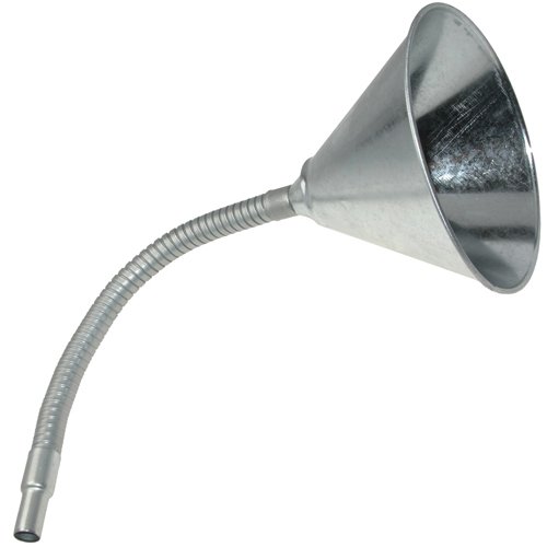 Metall Einfülltrichter / Trichter mit Sieb und flexible Rohr Ø 145 mm (stabile Metallausführung)