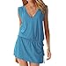 Produktbild Fletion Sommer Frauen Schwimm Strand-Kleid Sexy Tiefem V-Ausschnitt Öffnen zurück Badebekleidungs Strand Bikini Badeanzug Damen Strandkleider Kleid Rock