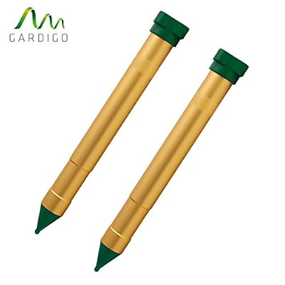 Gardigo - Vibrasonic 700512 Répulsifs naturels contre la taupe à Vibrations - Set de 2 pièces | Répulsif anti-taupes, campagnols, fourmis, serpents et nuisibles - étanche