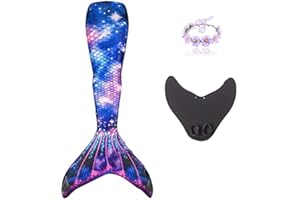 DAXIANG Mère/Fille/Femme Maillot de Bain Princesse Costume Queue de sirène avec Monopalme pour la Natation Parent-Enfant