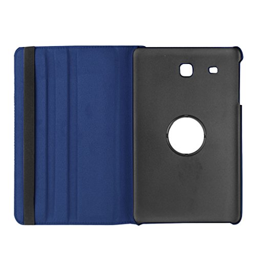 TIODIO® 360° Drehbares Ledertasche Für Samsung Galaxy Tab E 9.6-Inch SM-T560/SM-T561 Schutzhülle Case Tasche mit Ständerfunktion+ Displayschutzfolie + Eingabestift Stylus Touch Pen, Blau - 5