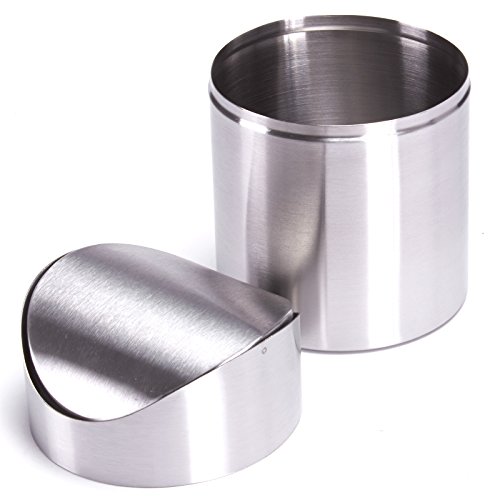 MSV Tischmülleimer Tischabfalleimer Abfallbehälter Küchenabfalleimer Edelstahl Schwingdeckel Maße (ØxH): 12 x 16,5 cm - 2