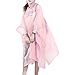 Produktbild Sasairy Damen Regenmantel mit Kapuze Wasserdicht Regenjacke für Fahrrad/Motorrad/Reisen/Camping/Wandern(Rosa)