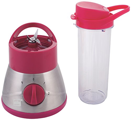 Profi Mix&Go Steel Standmixer / Smoothie Maker (400 Watt),pink – Standmixer mit 21.000 U/min max., inkl. Self Clean Funktion, inkl. 2x Trinkflaschen 600ml, edelstahl - 2