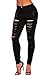Price comparison product image New Ladies Black Denim Skinny Ripped Jeans Denim Jeans Casual Wear Club Wear Size M 10-12