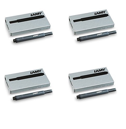 Lamy T10 RFT129EA - Cartuchos para pluma estilográfica Lamy, 4 estuches de 5 cartuchos, Negro