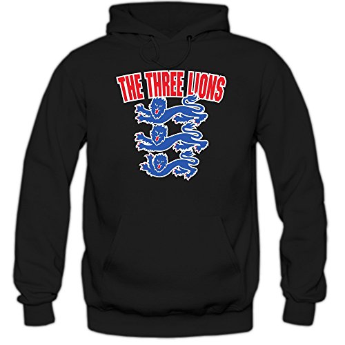 England EM 2016 #4 Hoody | Fußball | Herren | Team GB | Trikot | Nationalmannschaft, Farbe:Schwarz (Black F421);Größe:L