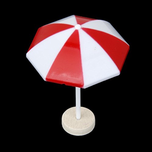 LUOEM Strand Sonnenschirm Mini Regenschirm Landschaft Bonsai Dollhouse Handwerk Dekor Rot - 3