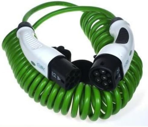 EV Fast Charging Coiled Cable Type 2 To Type 2 16 Amp (8 Meter)