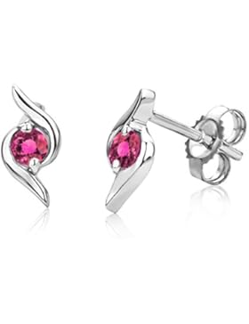 Miore Damen-Ohrring 9 Karat (375) Weißgold Rubin