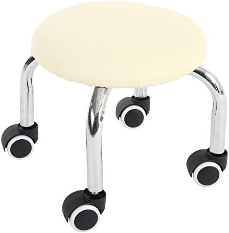 Wooden Stools Foot stools Chairs Round Stool With Round Stool Child Walker Stool Home Leather Stool Multi-Color Optional,32Cm Cream White