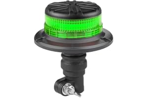 DUN-BRI DBG Slimline Series Green LED Beacon for Plant Machinery Seatbelt Warning Strobe EMC R10 Approved 12V/24V Car Van Truck Tractor Digger Construction (Flexi DIN Pole Mount)