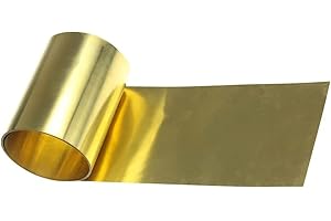 LSCAILIAO Hoja de latón Roll H62 Placa de lámina de Metal para Laboratorio Universitario, Espesor 0.3mm, Longitud 1m,Width 50