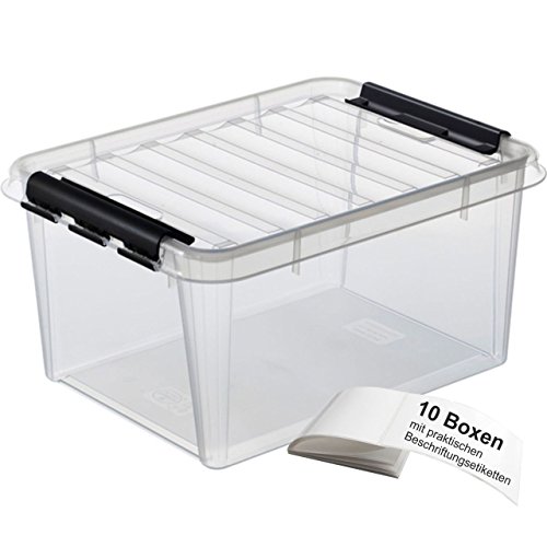 ORTHEX Smart Store Classic 15 / 10 Stück Aufbewahrungsboxen mit Clip-Verschluss im SET, inkl. Beschriftungsetiketten