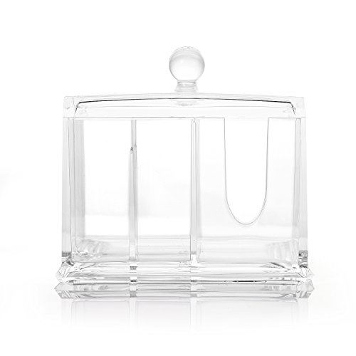 Halterung für Wattepads und Wattestäbchen, Make-up-Organizer aus Acryl, Aufbewahrungsbox - 7