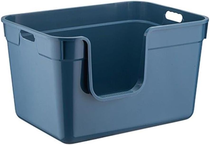 Kürekli Izgaralı Açık Kedi Tuvalet Kabı – Sıçrama Önleyici, Yüksek Kenarlı, Kolay Temizlenebilir Plastik Kedi Kumu Kabı (METALİK GRİ) - Görsel 21