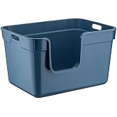 Herniks Tanos Yarı A&ccedil;ık Kedi Tuvaleti 54x40x32 - Mavi