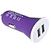 Produktbild RE:CRON® Autoladegerät für 2 USB-Stecker Dual USB Kfz Ladegerät Car Charger für iPhone, iPad, Ipod, Tablets, Smartphone, Navi u.a. USB-Geräte - Lila