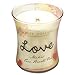 Produktbild Woodwick" Love Makes Two Hearts One Sanduhrformige Vanilleschote-Duftkerze im Dekorativen Glas, 275 g, Wieß/durchsichtig-rot-gelb, 9.3 x 9.8 x 11.9 cm,