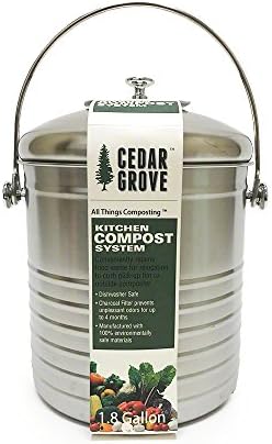 Cedar Grove Compost Bin with Lid, 1.8 gallon