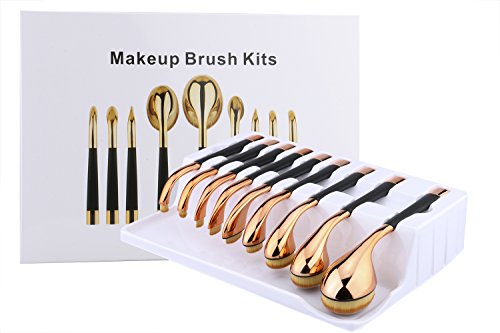Leeko Professional Makeup Brushes- 9Pcs Soft Oval Golf Design Make-up Brush Set and Gift Box