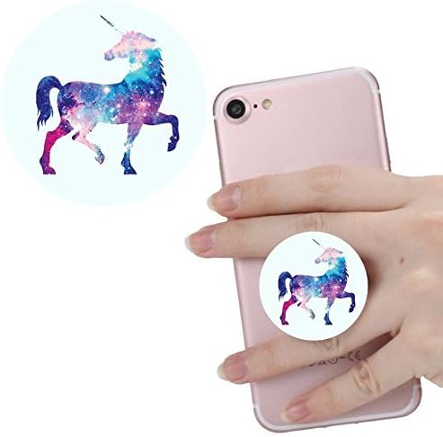 Pop Multi-function Pop cellular phone bracket Socket Expanding Stand and Grip for Smart-phones and Tablets Bracket Mount Holder Collapsible-White blue Nebula purple galaxy unicorn