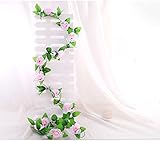 blumengirlande nähen 1 - Hängendes Blumenmaterial: Diese künstlichen Blumenreben sind aus Plastik und diese Blütenköpfe sind aus Seide.