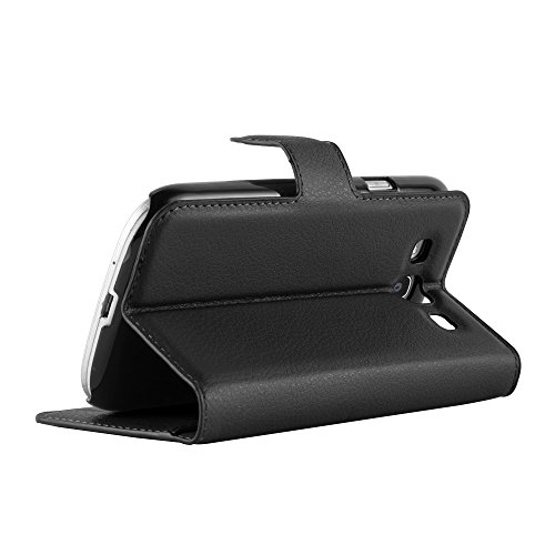 Cadorabo – Book Style Hülle für Samsung Galaxy S3 / S3 NEO (GT-I9300 / 9301) – Case Cover Schutzhülle Etui Tasche mit Standfunktion und Kartenfach in PHANTOM-SCHWARZ - 3