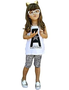 BOBORA Bambino abiti bambini ragazze senza maniche bianco t-shirt + Leopard Pantalone set