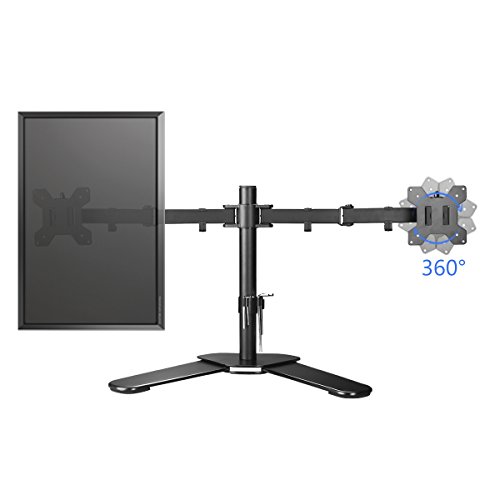 Suptek Monitorhalterung Tischhalterung für 13″-27″ TFT/LCD/LED Flach Bildschirme mit Vesa 75 und 100 Standard bis 12 KG pro Halter Schwenkbar Neigbar Drehbar - 8