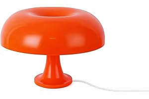 KONTARBOOR Lampe de Table LED - Champignon Vintage – Abat-Jour Orange Laqué, Style Rétro, USB, Interrupteur Rotatif, Décoration Salon ou Chambre