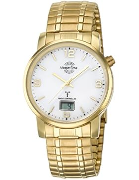 Master Time Herren-Funkuhr Basic mit Zugband Goldfarben MTGA-10312-12M