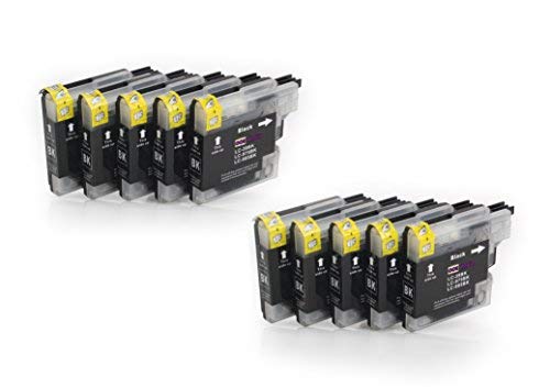 10 compatible Cartridges for BROTHER LC985 BK Ink | 10x Black | suitable for BROTHER DCP-J125/J140W/J315/J315W/J515W & MFC-J220/J265W/J270W/J280W/J410/J415W, [Importado de UK]