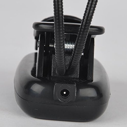 MagiDeal Flexible 2 Dual Arme Clip Auf 4 LED-Licht Klemmlampe Für Tisch Lampe Schwarz Buchlese - 6
